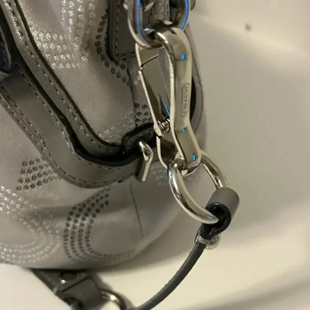 Coach Madison Silver Signature Handbag shoulder bag